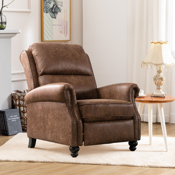 Red Barrel Studio® 31'' Wide Top leather Pushback Recliner with Rivet